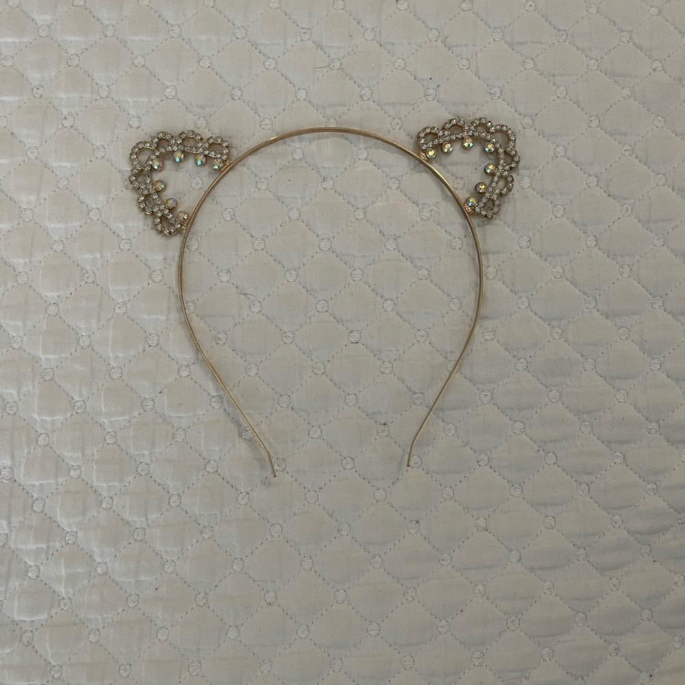 Gold Beaded Cat Ear Headband